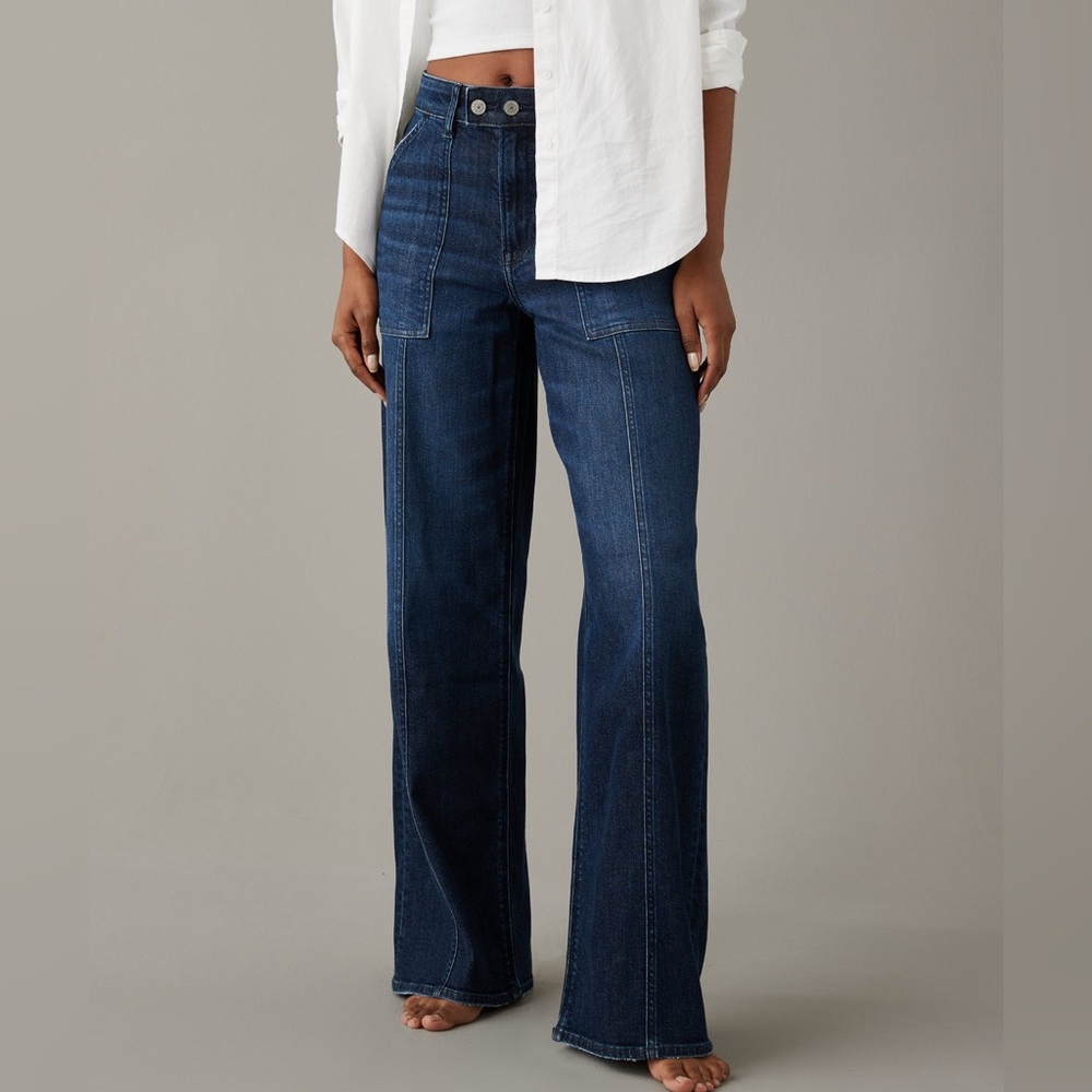 Dreamy Drape Super High Rise Baggy Wide Leg Size 6/28 new with tags AE Denim